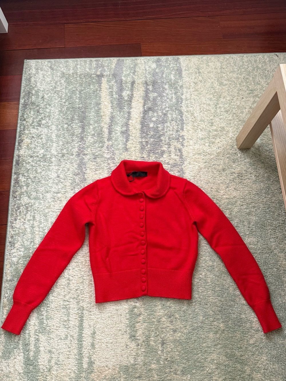 Zara Red Ribbed Knit Top